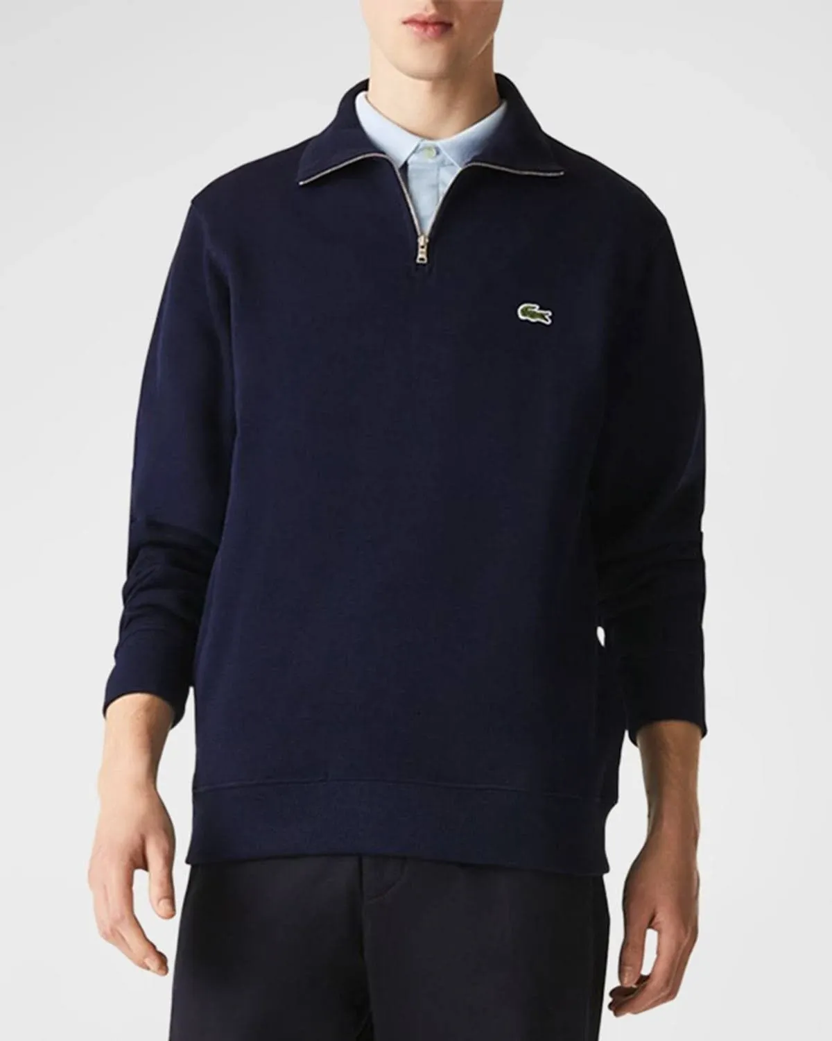 Lacoste Mens 1/4 Zip Cozy Sweatshirt Navy M