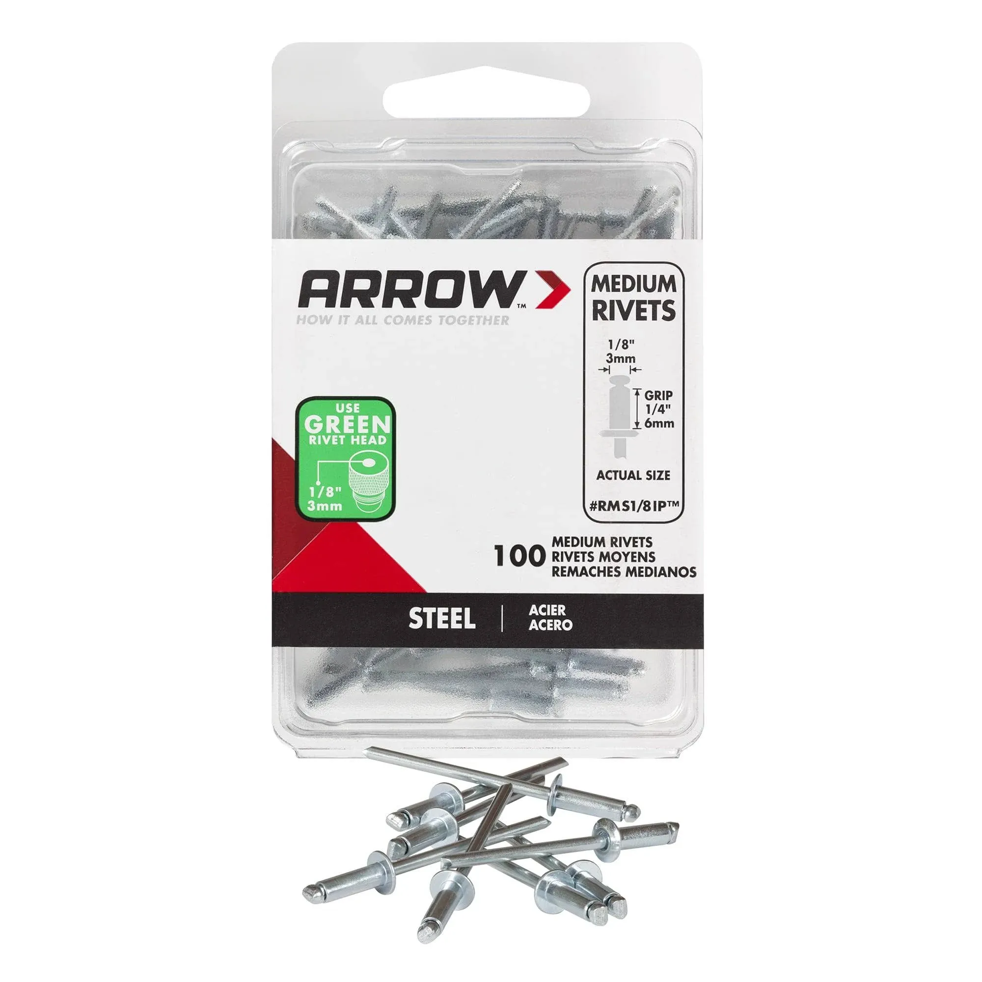 Arrow RMS1/8IP Medium Steel Rivet