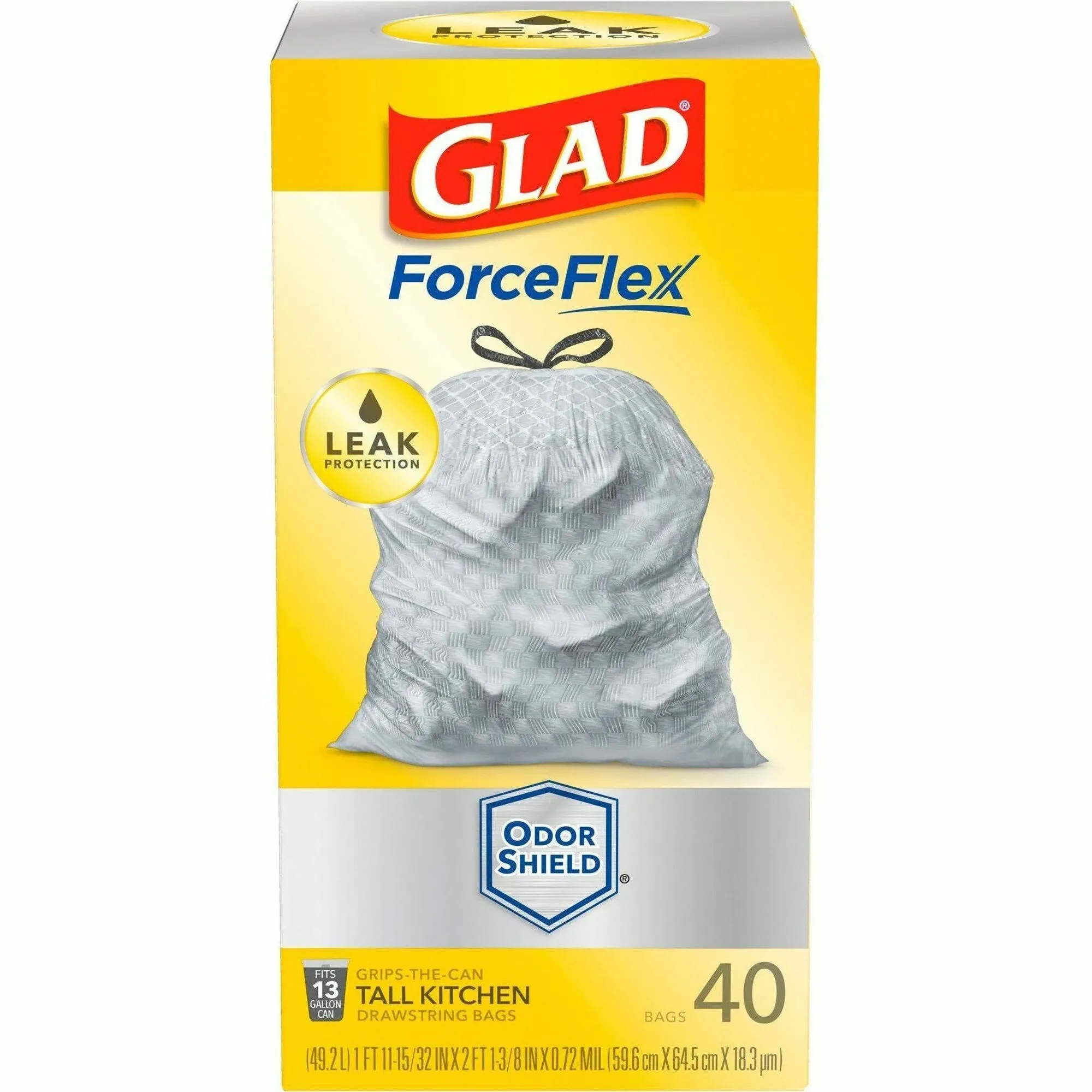 Glad ForceFlex Tall Kitchen Drawstring Trash Bags