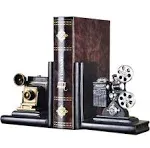 ISOTO Shelf Book Ends Camera Movie Projector Bookends Heavy Vintage Storage ...