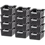 12pack Small Shelf Storage Basket Organizer For Pantries, Black