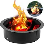 VEVOR Fire Pit Ring Round Outer Steel Liner DIY Campfire Ring Firepit