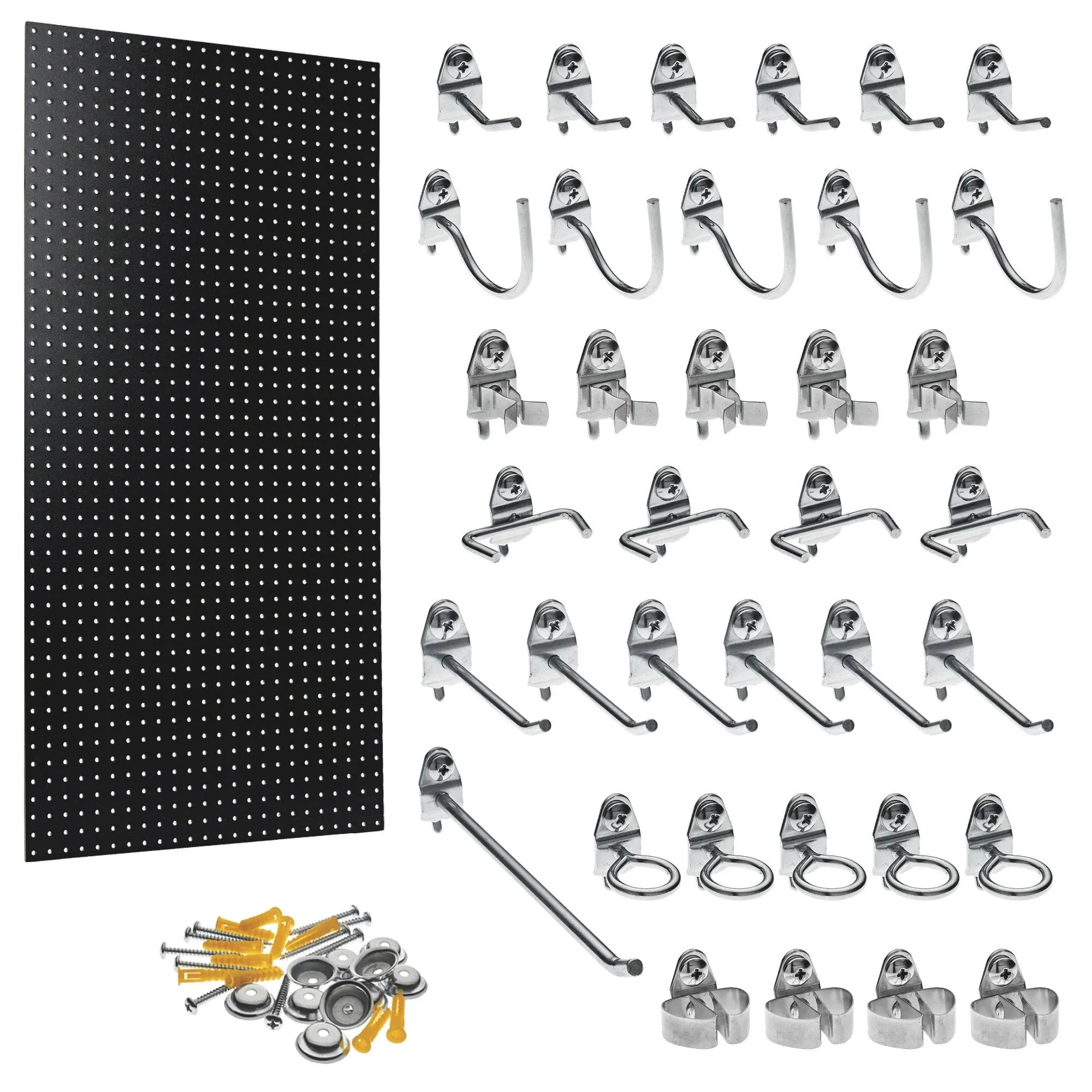 Triton Products Wall Ready Black Pegboard Kit 24"W x 42"H x 1/4"D Heavy Duty High Density Fiberboard PEG36-BLK