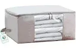 Comforter Storage Bag - Folding Organizer bag for King/Queen Comforters, Pillows, Blankets, Bedding/Quilt, Blanket, Duvet, Mothproof Space Saver; Large Collapsible Organizers, 24"x14"x11"