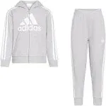 Adidas Boys Zip Front French Terry Hooded Jacket and Joggers Set