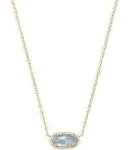 Kendra Scott Elisa Gold Pendant Necklace Light Blue Illusion