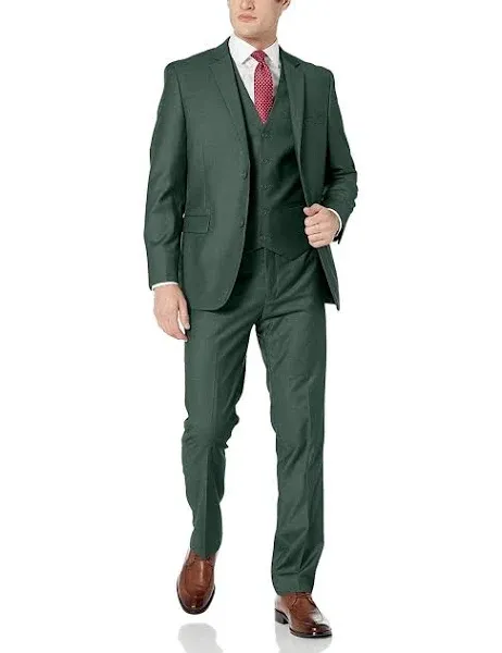 Adam Baker Men's Classic Fit 3-Piece (Jacket, Vets, Trousers) Vested Suit Set - Many Sizes & Colors Available