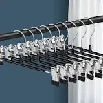 Bumodel 20 Pack 12Inch Heavy Duty Pants Skirt Hanger with Clip,Rubber Cover