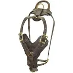 Viper Typhoon Multi-Function Leather Dog Pet Harness Black or Brown for Large Dogs Tracking Protection Police, 26"-32", Brown