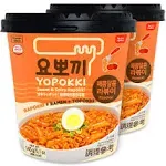 Yopokki Sweet & Mild Spicy Tteokbokki Pack I Korean Topokki Instant Retort Rice Cake (Pack of 2, Sweet & Mild Spicy Flavored Sauce) Korean Snack