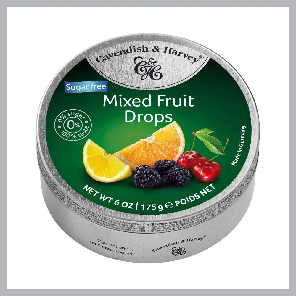 Cavendish & Harvey Sugar Free Mixed Fruit Drops, 175g