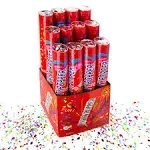 Confetti Sky [6 Pack] 12 Inch Confetti Cannons | Silver Mylar Confetti Poppers for Wedding Celebration, Birthday Party, Christmas Eve and New Year Celebration