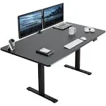 Vivo Electric 60 x 24 Stand Up Desk | Vintage Brown Table Top, Black Frame