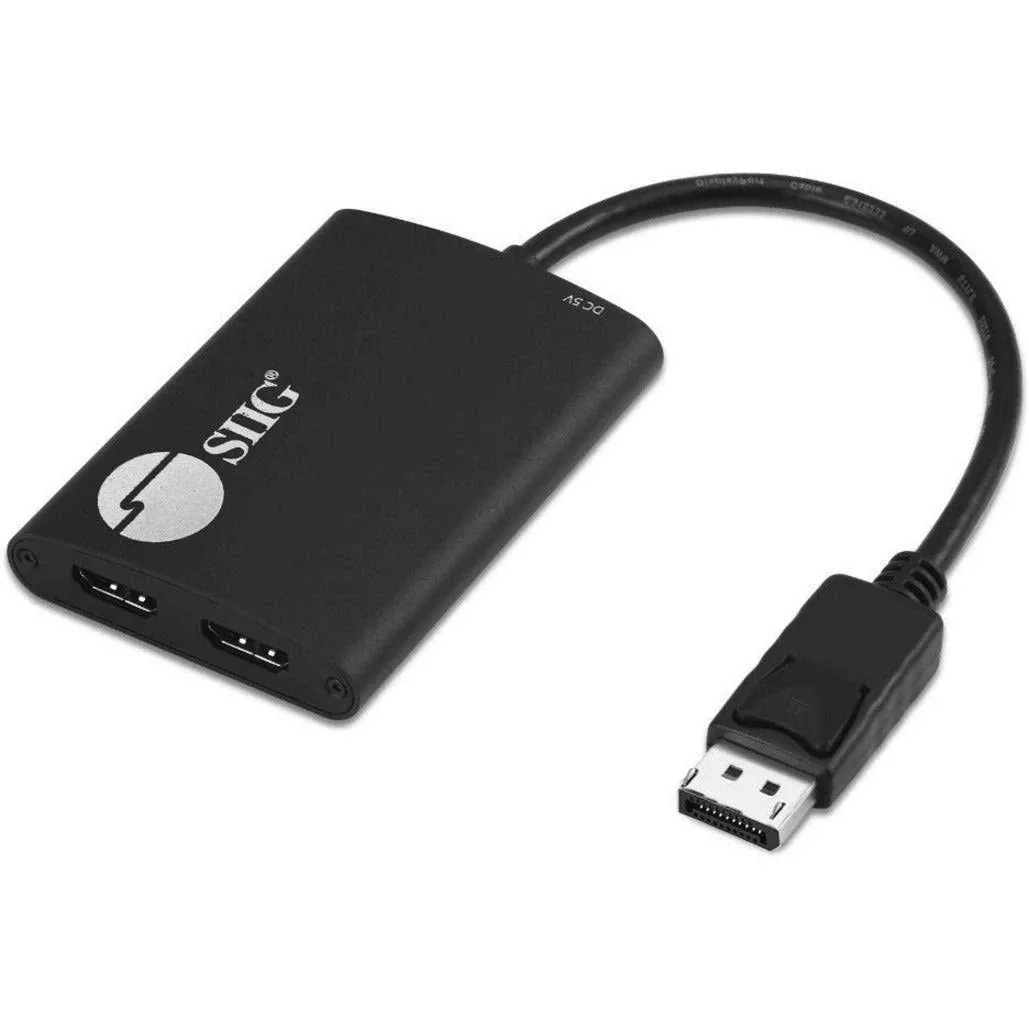 SIIG DisplayPort 1.2 MST Hub to 2 Port HDMI Displays - DP 1.2 to Dual HDMI Displays, Up to 4K@60Hz, Mirror Mode, Extended Display Mode, Not for MacOS, TAA Compliant (CE-DP0K11-S1)