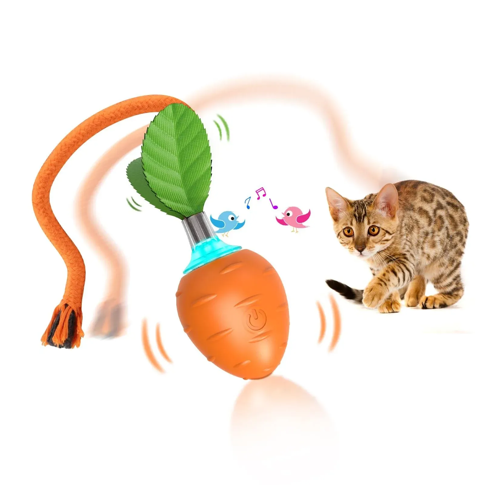 Cat Toys Interactive for Indoor Cats Chirping Cat Toys Ball with Motion Activ...