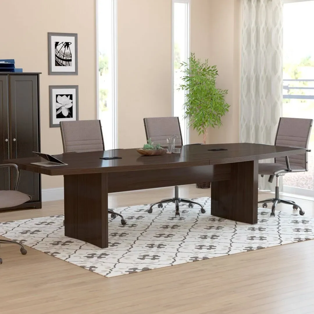 Mayline Aberdeen 6' Boat-Shaped Conference Table in Mocha