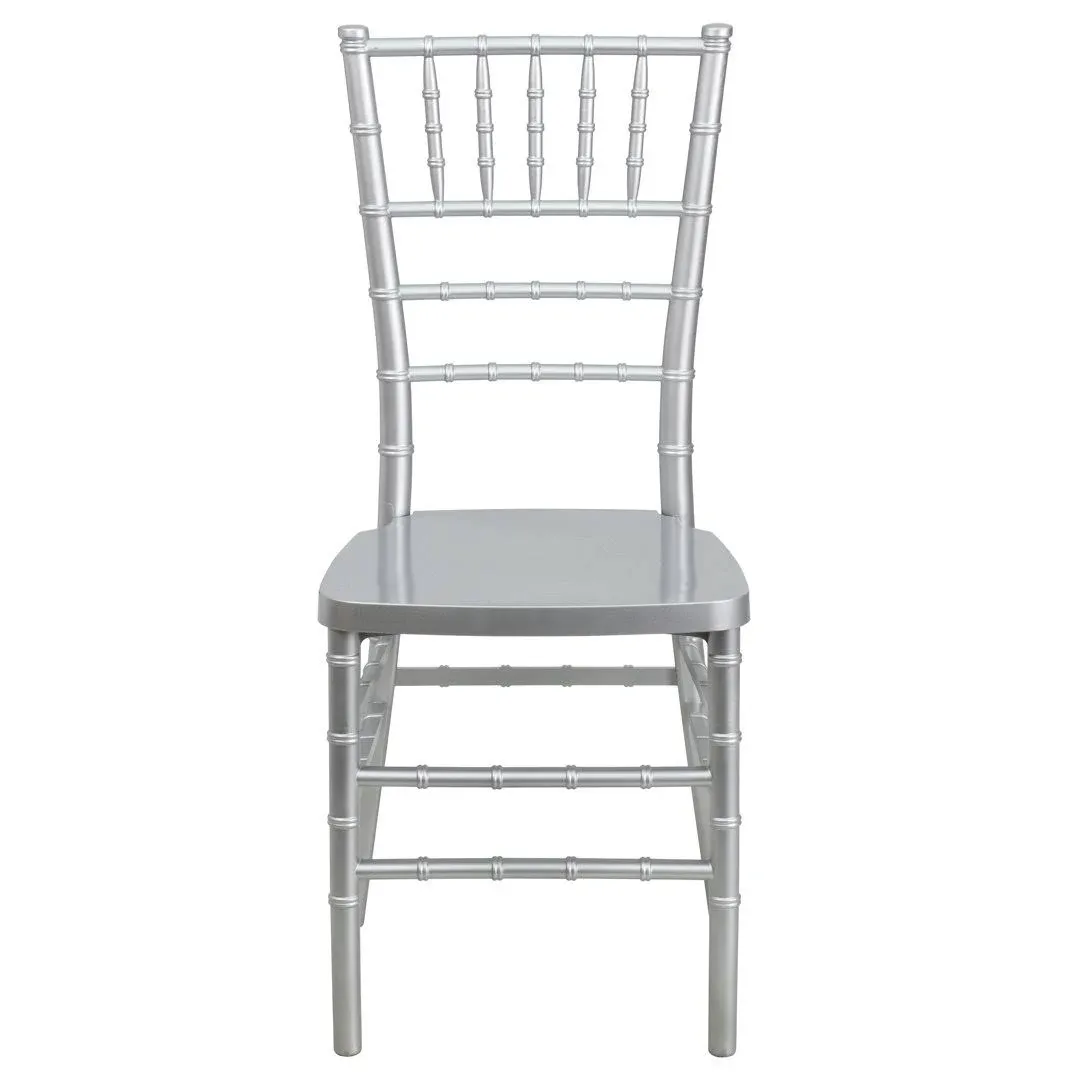 Flash Furniture 2 Pack Hercules Premium Series Silver Resin Stacking Chiavari Chair