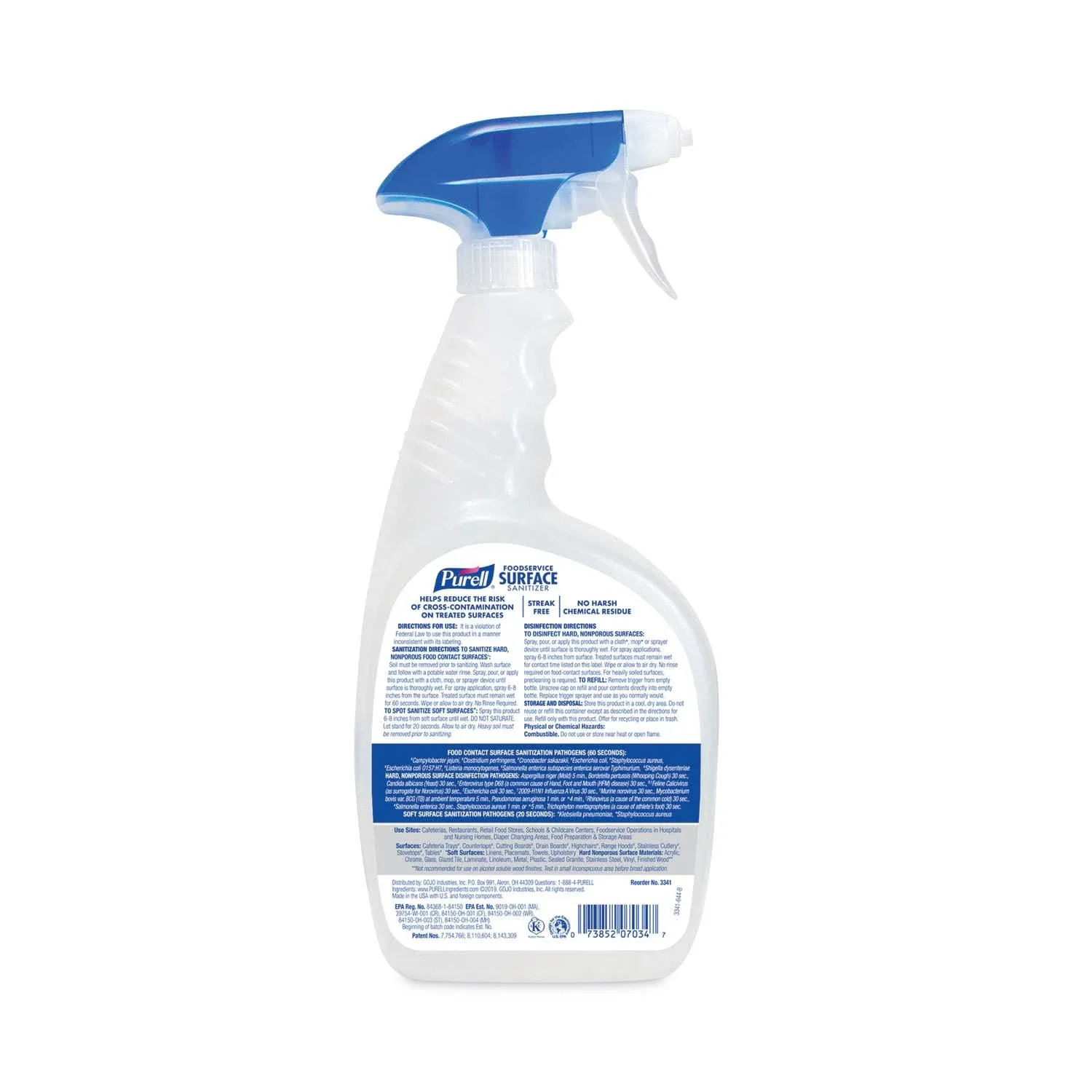 Purell Foodservice Surface Sanitizer Fragrance Free 32 Oz Spray Bottle (6/Carton)