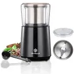 Dr Mills DM-7451 Electric Coffee Grinder, Dried Spice, Nut, Herb Grinder, Detachable Cup, Dishwashable, SUS304 stianlees Steel