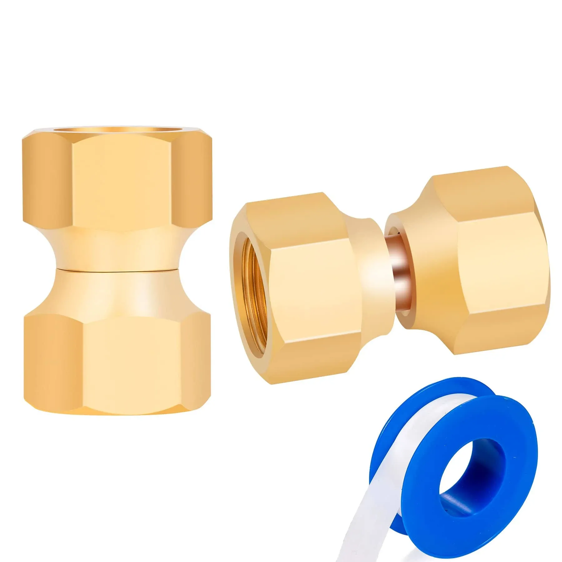 Brass 3/8&#034; Female Flare x 3/8&#034; Female Flare Swivel Brass AdapterFemale Swivel...