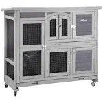 Aivituvin 47" Two Story Rabbit Hutch Bunny Cage