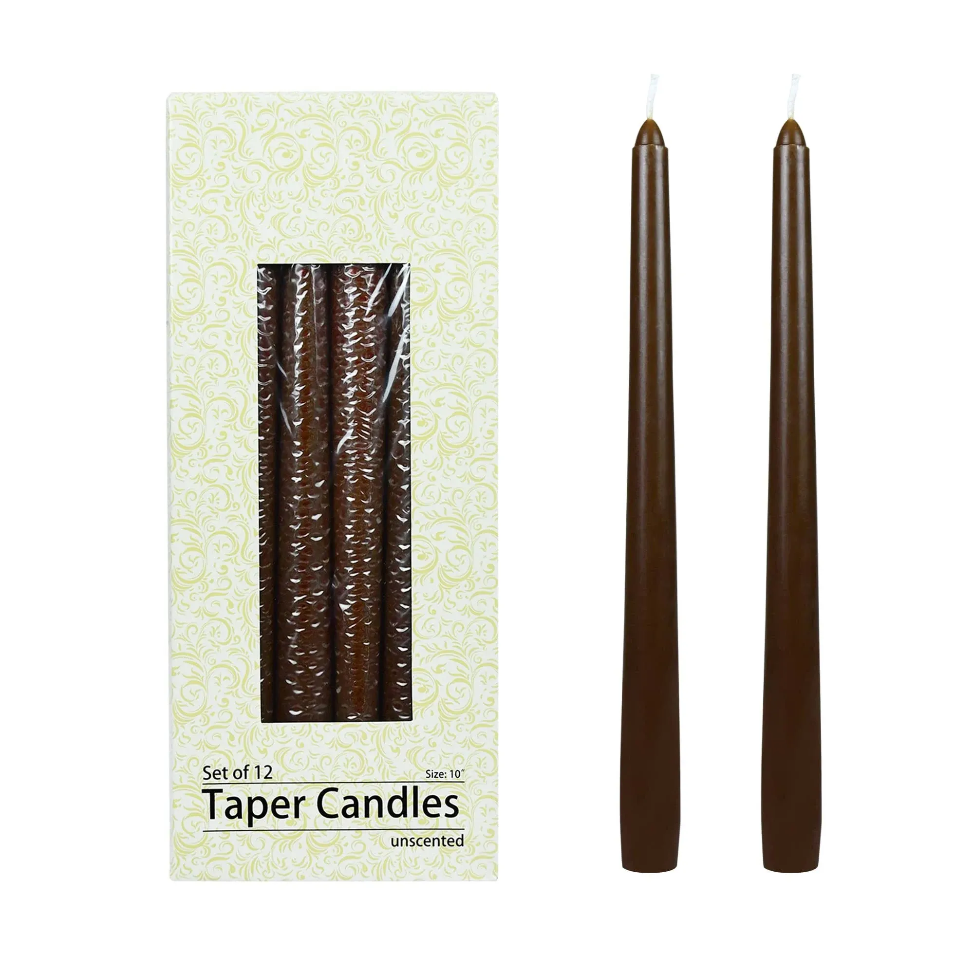 10 Inch Orange Taper Candles (1 Dozen)- Jeco Wholesale CEZ-026