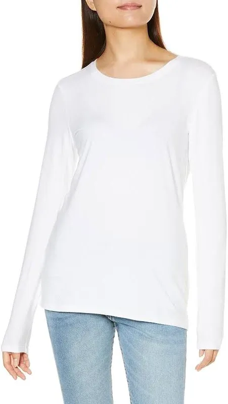 Amazon Essentials Women&#039;s Classic-Fit Cotton Long-Sleeve Crewneck T-Shirt LARGE