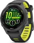 Forerunner 265S Black Bezel and Case with Black/Amp Yellow Silicone Band