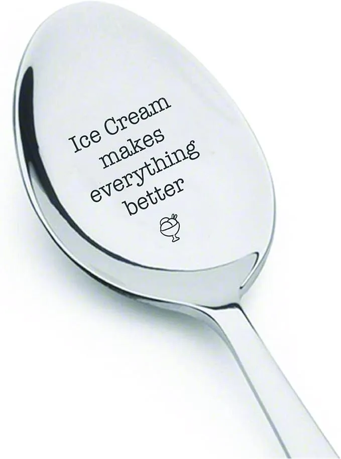 Ideas from Boston Ice Cream Makes Everything Better Spoon - Ice Cream Spoon for Social National Ice Cream Day Party - Gift for Birthday Fun Ice Cream