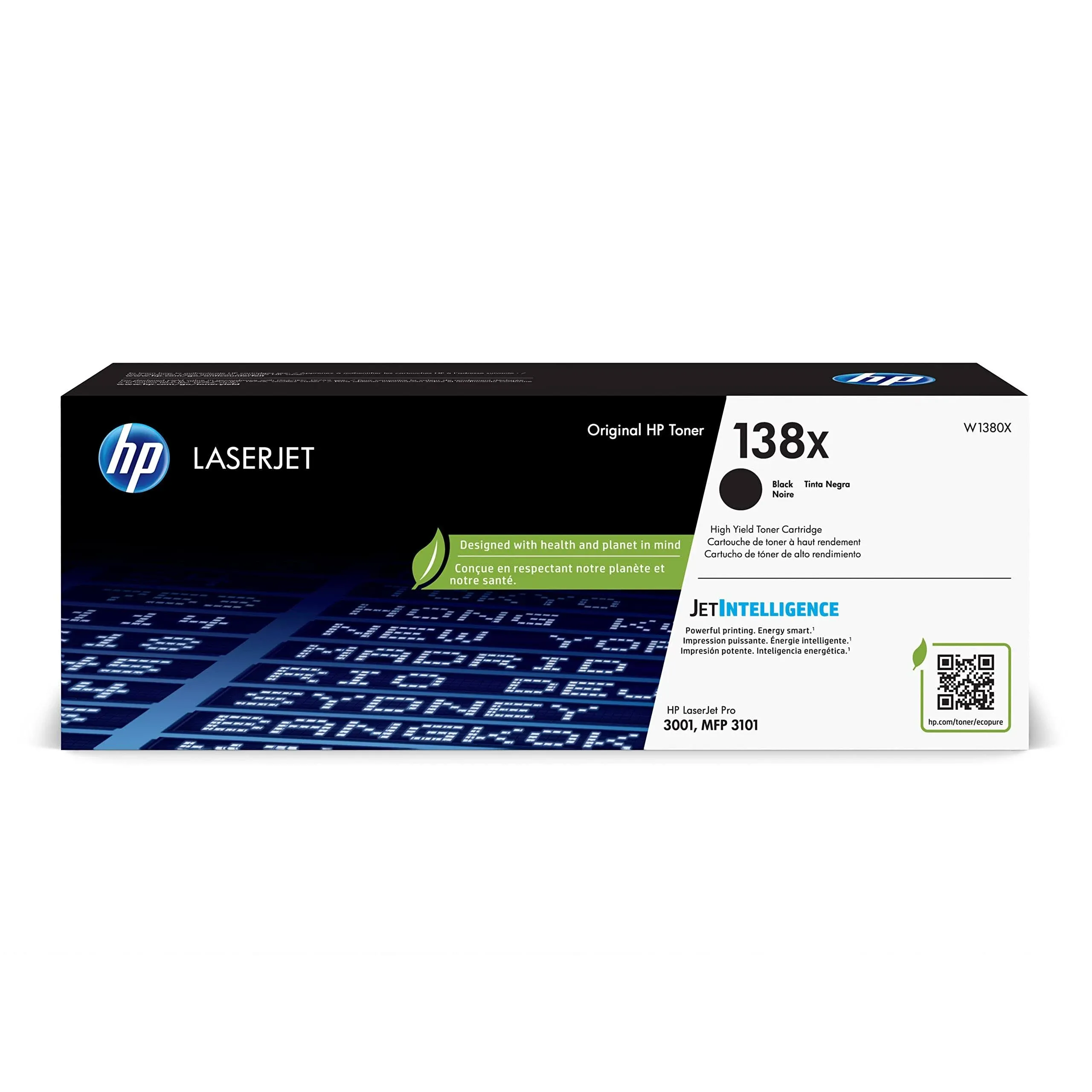 HP Original 138X Black Laserjet Toner Cartridge | This Cartridge Works Laserjet Pro 3001, MFP 3101 | W1380X, Black