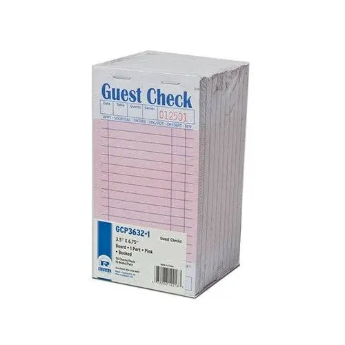 Royal - GCP3632-1-IN Pink Guest Check Board, 1 Part Booked with 15 Lines,