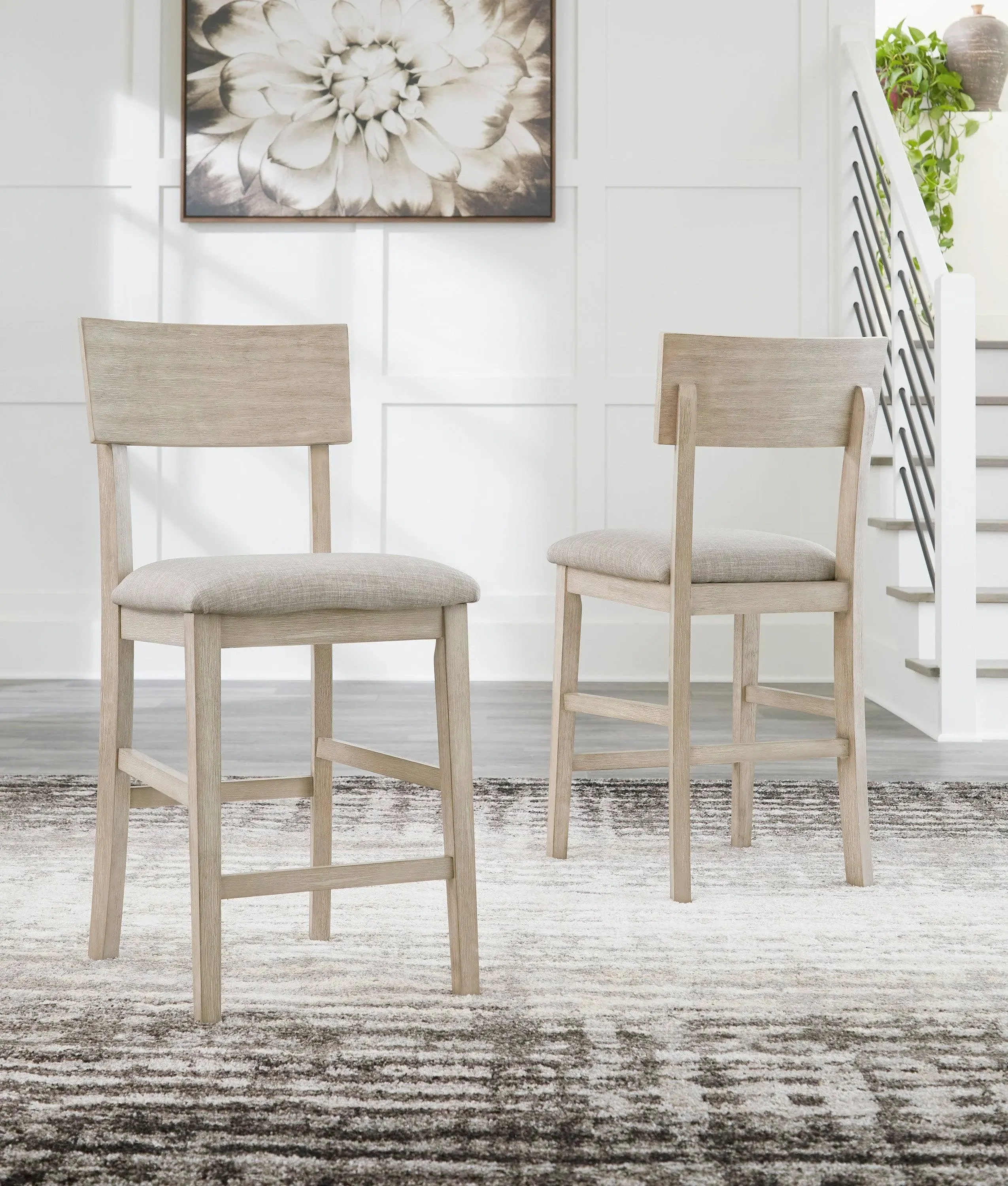 Waylowe Natural Counter Height Bar Stool