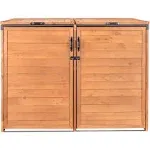 Leisure Season Horizontal Trash and Recycling Storage Shed - Medium