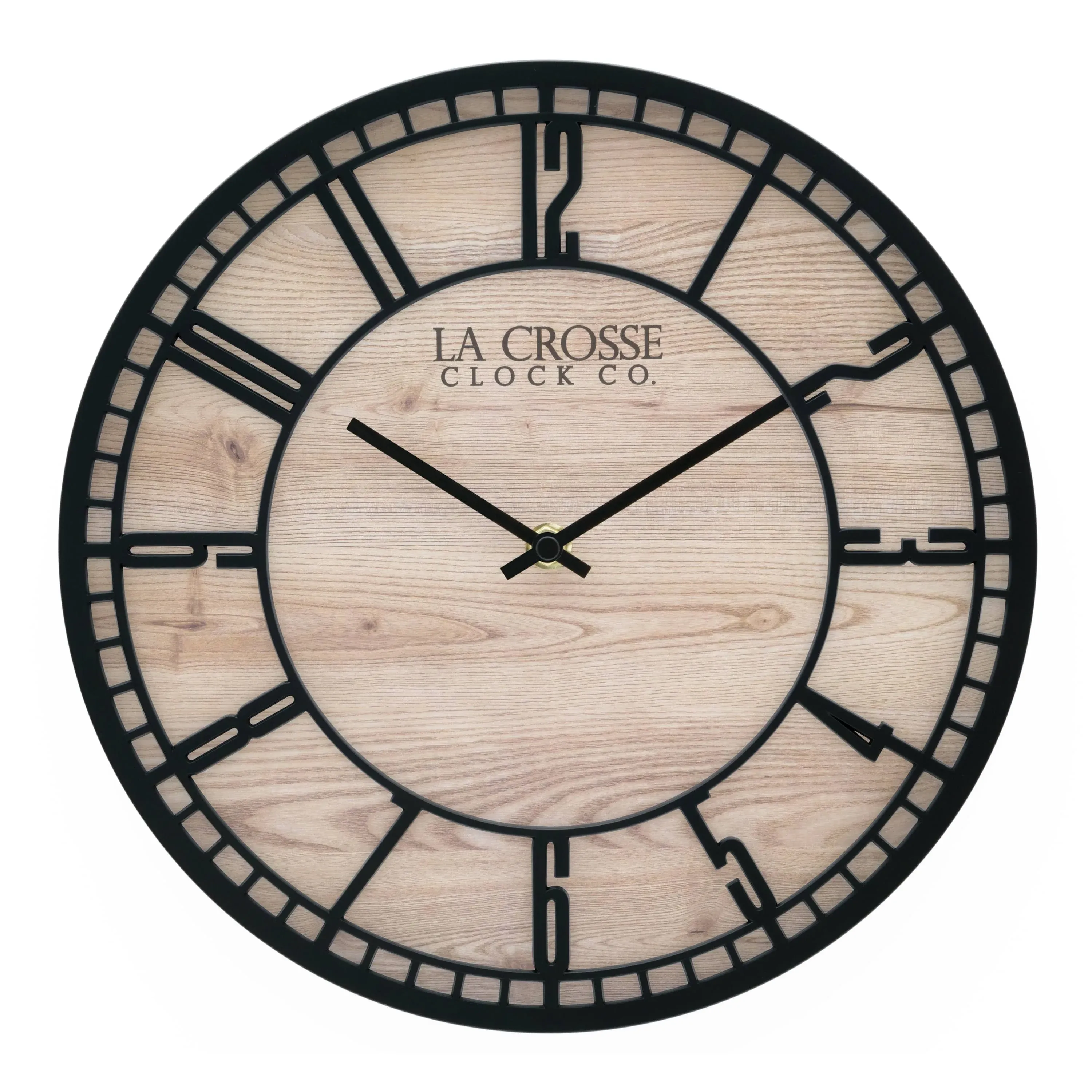 La Crosse Clock 404-3629 11.5" Barrow Quartz Wall Clock - Black