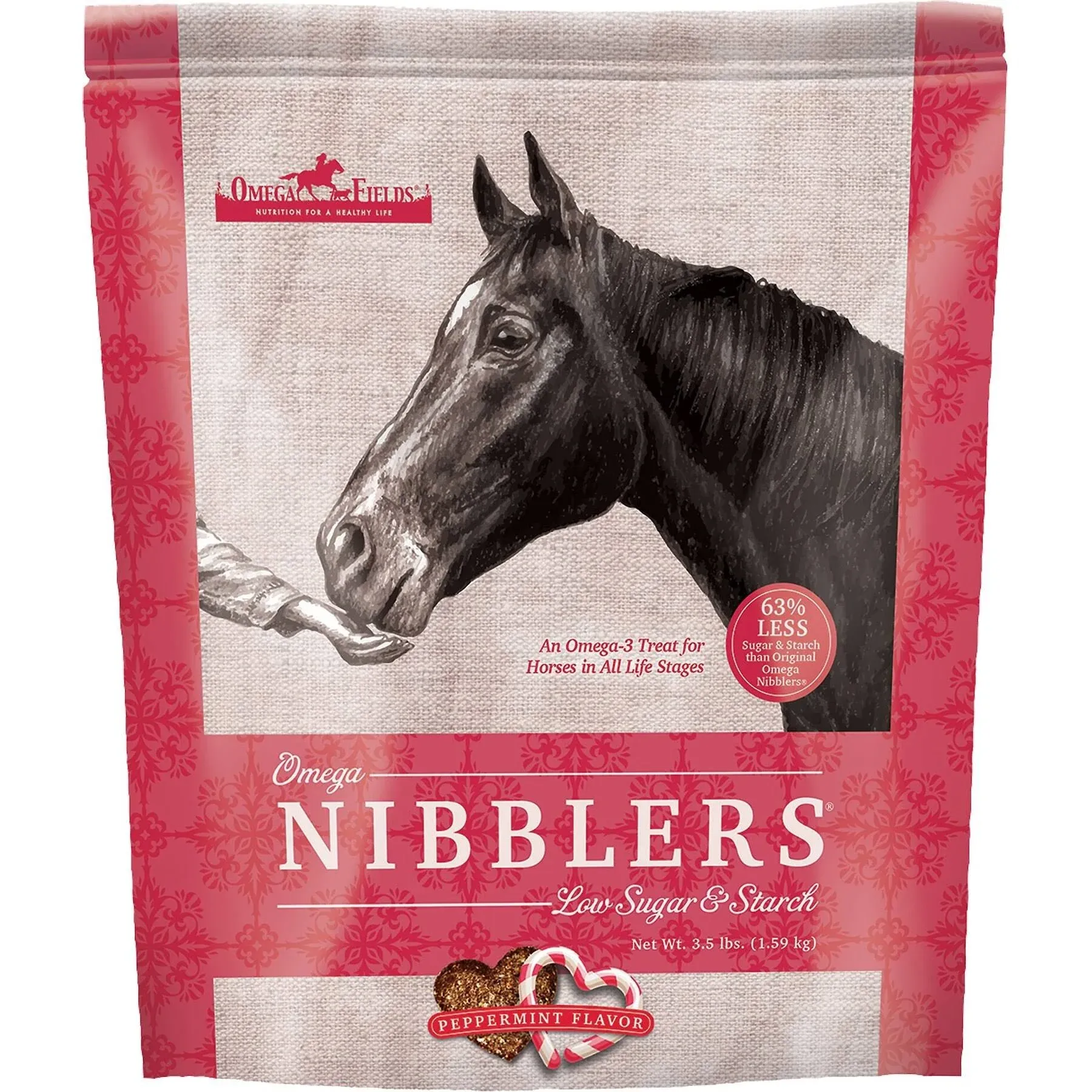 Omega Fields Omega Nibblers Low Sugar & Starch Peppermint Horse Treats