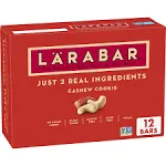 LÄRABAR Cashew Cookie, Gluten Free Vegan Fruit & Nut Bars, 1.7 oz, 18 ct