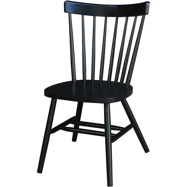 IC International Concepts Copenhagen Chair, Plain Legs, Comfortable Seating for Home or Office, Durable Wood Construction - Ideal for Dining Room or Desk Use - Black Finish