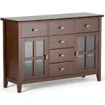 Contemporary Russet Brown Pine Wood Sideboard Buffet