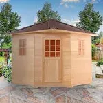 Aleko 8 Person Canadian Hemlock Wet Dry Outdoor Sauna SKD8HEM