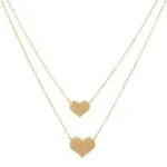 MEVECCO Layered Heart Necklace Pendant Handmade 18k Gold Plated Dainty Gold Choker Arrow Bar Layering Long Necklace for Women