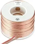 Kinter Cable 100ft 12-Gauge Audio Stereo Speaker Wire 30.48 Meters 2 Conductor Polarity Marked Clear PVC, CCA, Spool in Box, for Home Theater, HiFi, Surround, Car Audio, 105 High Strand Count (.2 OD)