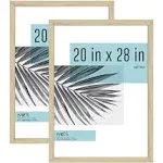 MCS Studio Gallery 20x28 Poster Frame Natural Woodgrain, Vertical & Horizontal Wall Hanging Large Picture Frame for Photos, Posters & Art Prints (2-