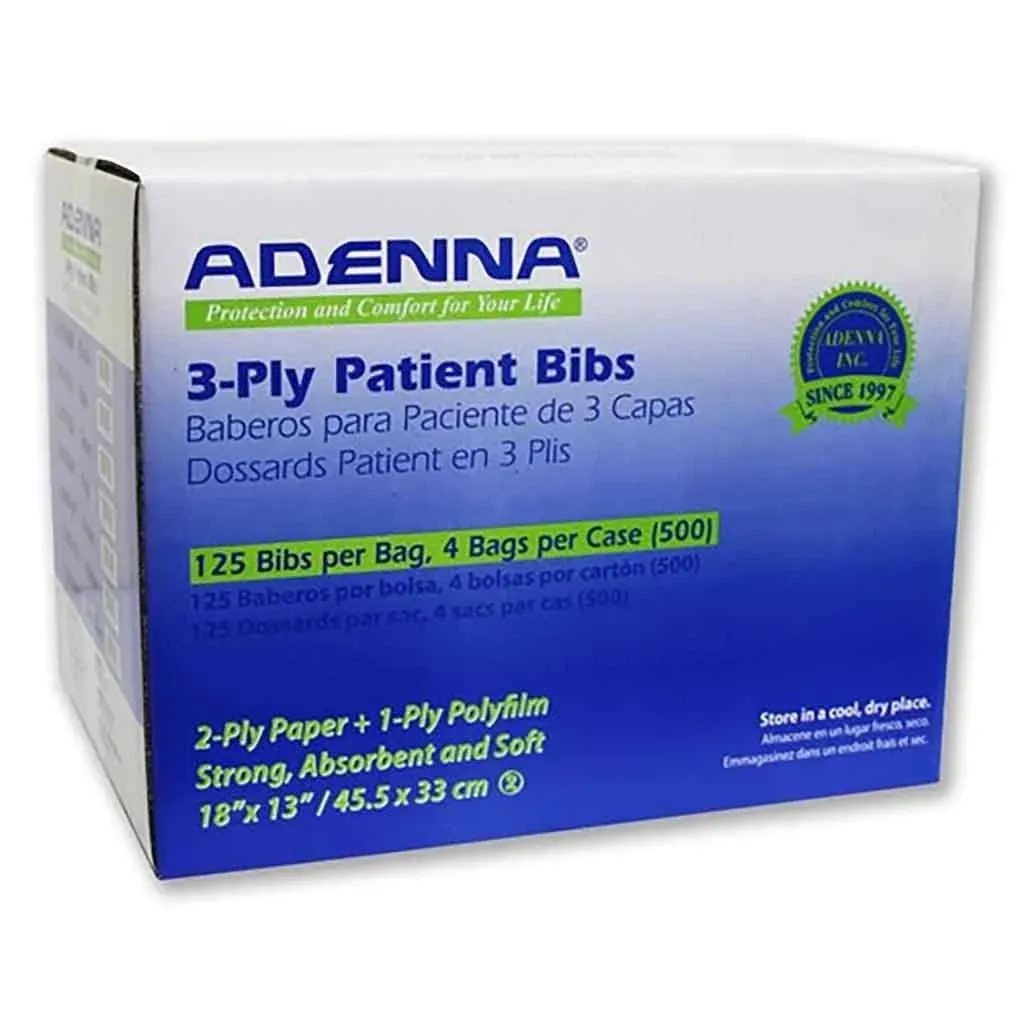 Adenna Dental Bibs/Lap Cloths BIB744P - Disposable, Pink, Case of 500