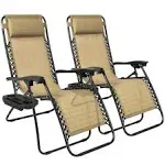 Best Choice Products Adjustable Zero Gravity Lounge Chair Recliner, Beige - 2 pack