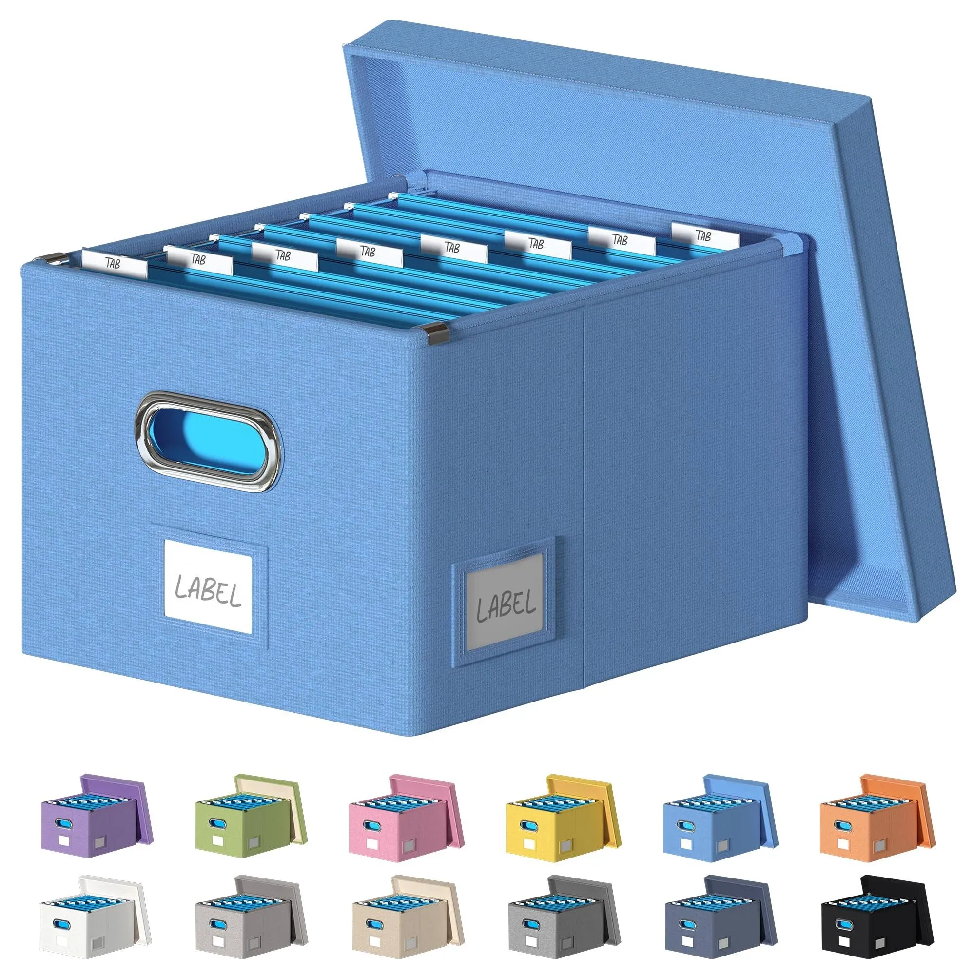 File Organizer Collapsible Storage Box for Office File Box with Lids Document...