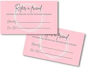 Lashicorn Referral Cards | 50 Pack | One Sided Referral Discount Card | 2x35 ...