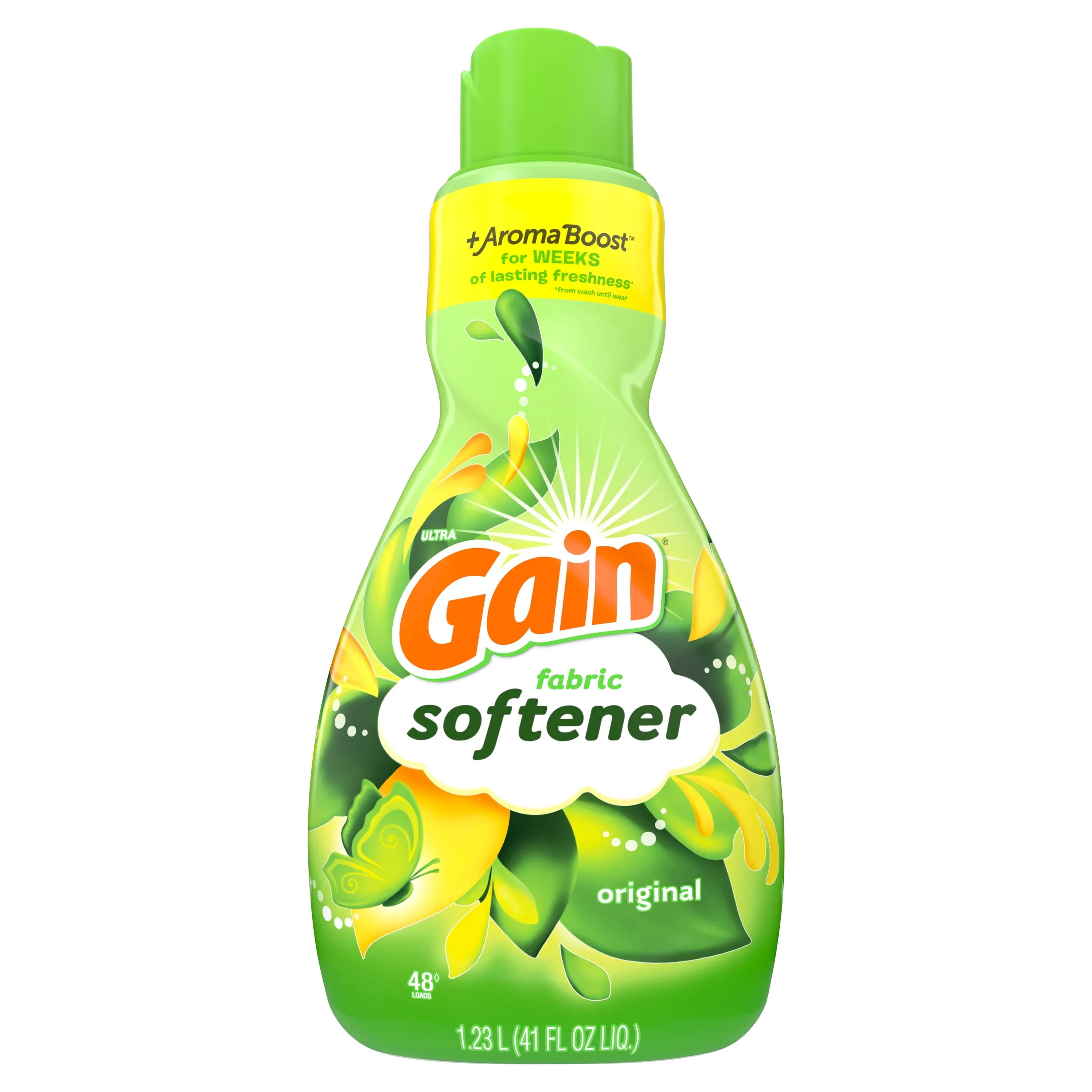 Gain Fabric Softener, Original, 41 fl oz, 48 Loads, HE Compatible