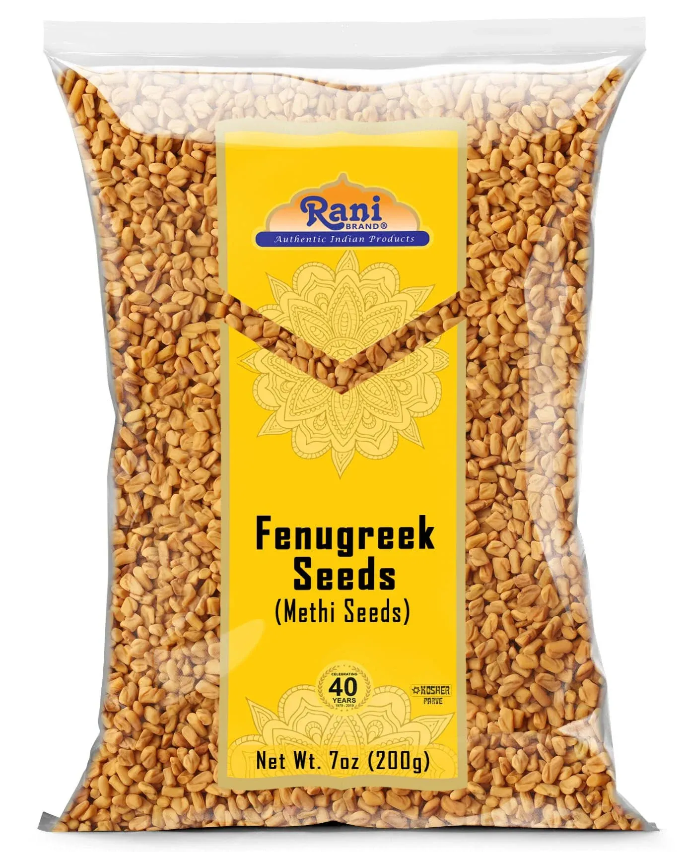 Rani Fenugreek (Methi) Seeds Whole 7oz (200g) Trigonella foenum graecum ~ All Natural | Vegan | Gluten Friendly | Non-GMO| Kosher | Indian Origin, used in cooking & Ayurvedic spice