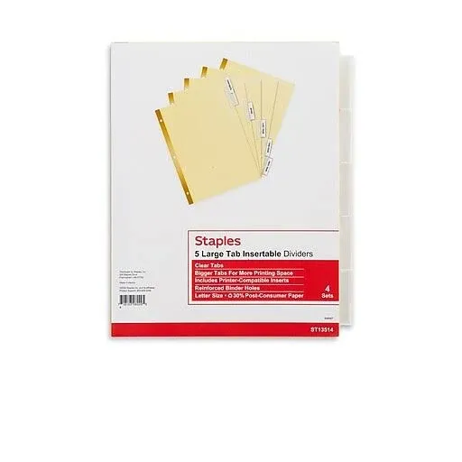 Staples Big Tab Blank Paper Dividers