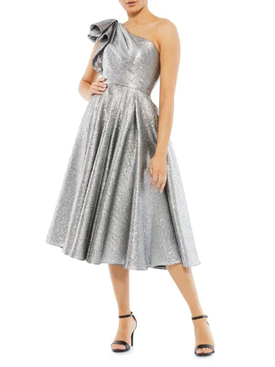 Mac Duggal Metallic One Shoulder Cocktail Dress